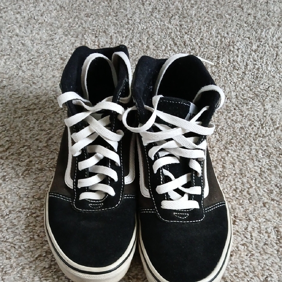 Vans Other - Men's Black High-Top Skate Sneakers with White Accents